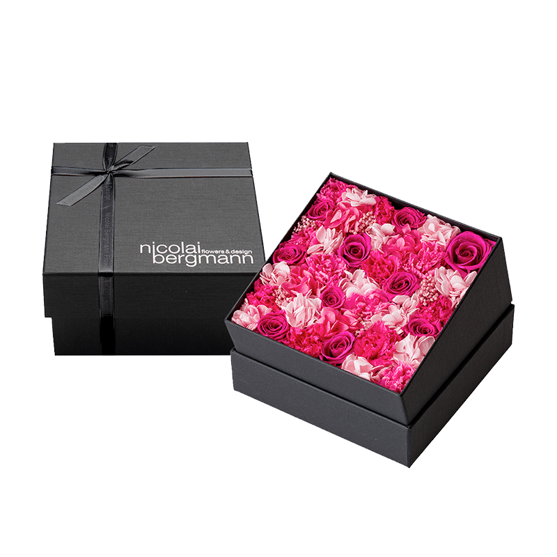 Preserved Flower Box Medium Medium (15cm × 15cm × H: 9cm) Vivid Love
